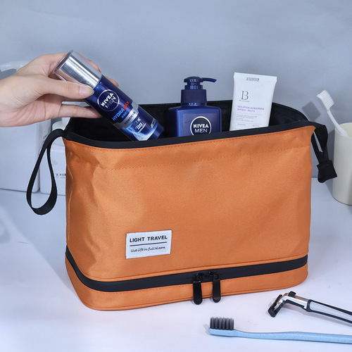 Dry and wet separation men's toiletry bag for business trip portable cosmetic storage bag high-value cosmetic bag
