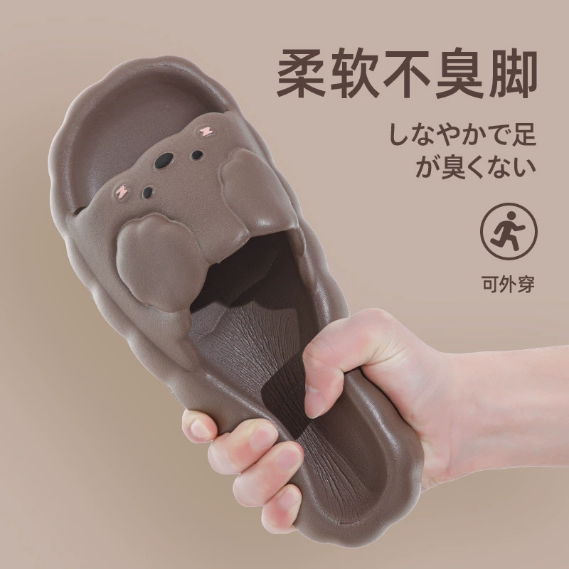 Ruiliya мультфильм щенок дамы 2025 лето новые холодные тапочки домашние домашние нескользкие тапочки с толстой подошвы