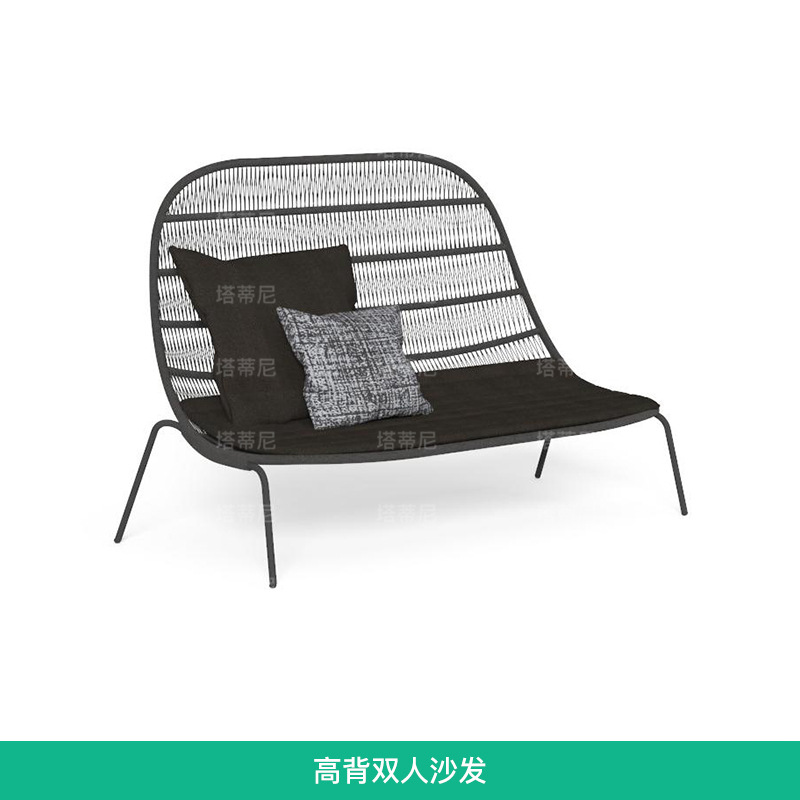 Sofá de exterior para ocio, sillón de jardín moderno y sencillo, diseño de protección solar para una sola persona, muebles de exterior de ratán. image 11