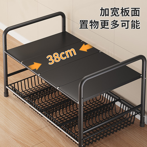 Kitchen retractable under sink storage rack cabinet layered rack pot rack multi-functional pot storage rack organizing rack