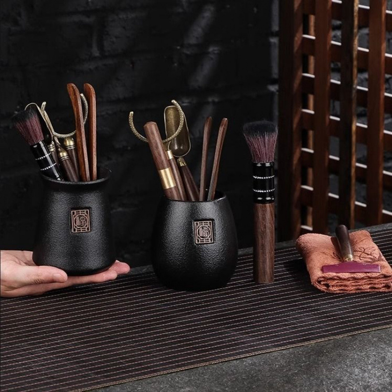 Ceremonia del té 6 piezas de un solo cilindro pinzas accesorios de mesa de té chinos nuevas herramientas de mesa de té