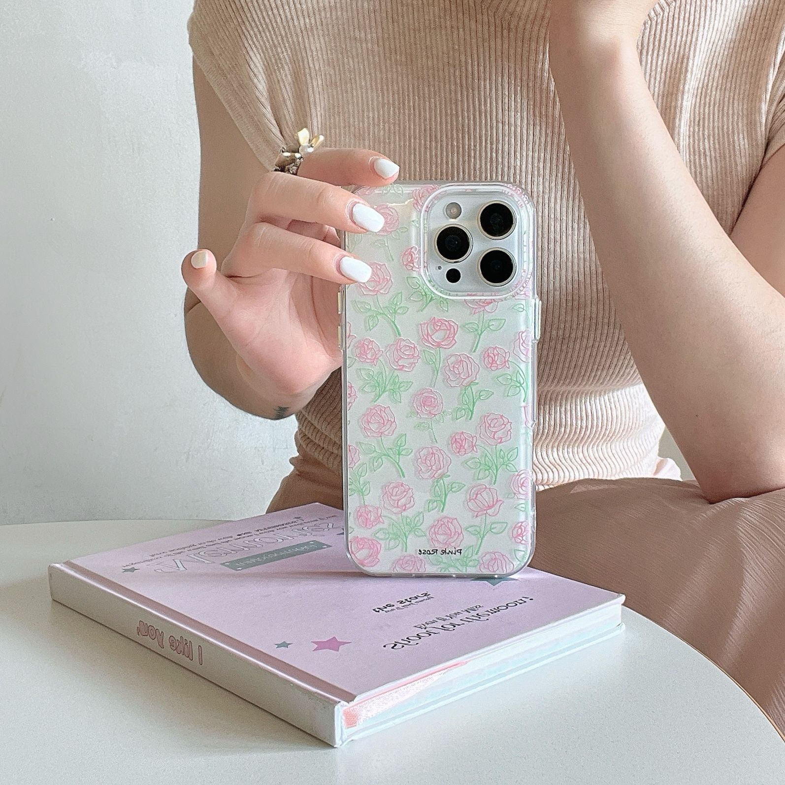 Corazón de niña coreana rosa para Apple 15Pro/16Pro funda para teléfono móvil 14/13 nuevo nicho de 16PM