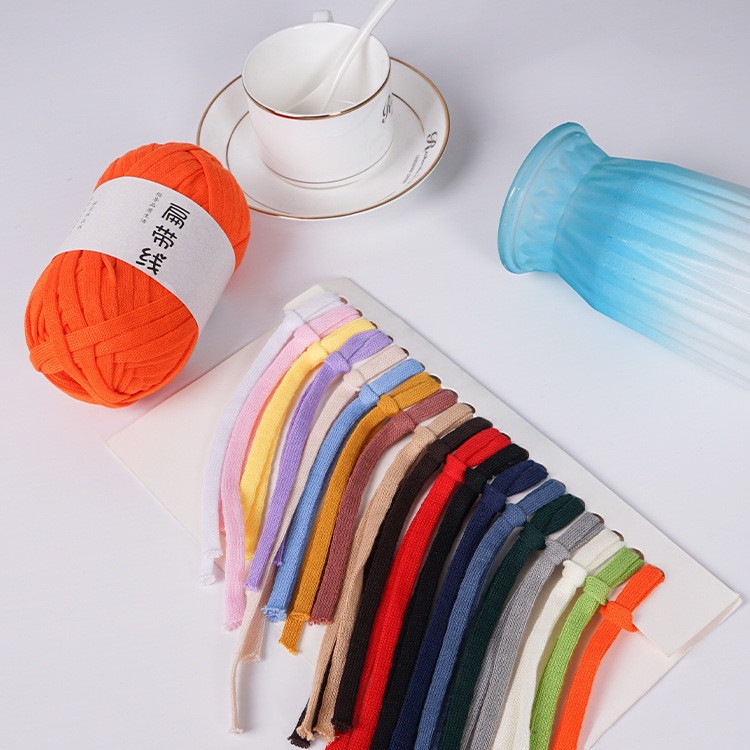 手工编织扁带线DIY扁平勾包线地垫线材料包布条线100g团线