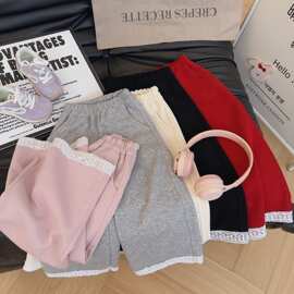 新款春秋季甜美儿童卫裤女童宽松百搭直筒休闲裤