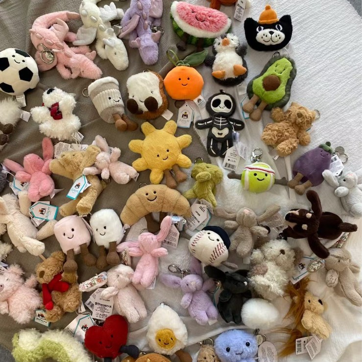 严选JELLYCAT平替三标齐趣味高尔夫羽毛球网球足球毛绒挂件高配版
