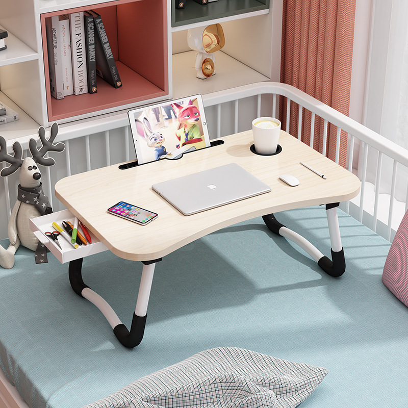 Escritorio de cama plegable mesa de computadora dormitorio dormitorio dormitorio estudio casero pequeña mesa de madera sólida