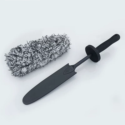 Cross-Border Direct Sales Cleaning Brush Car cleaning tools - black-and-white-flat-brush-43cm-wheel-hub-flat-brush