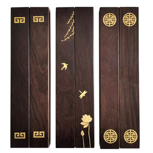 Large 30cm Solid Wood Straight Ruler Made of Black Sandalwood for Students and Beginners