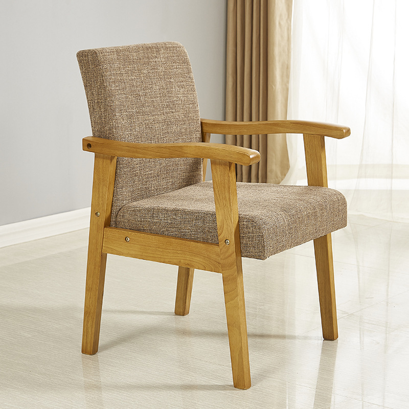Madera maciza nórdica solo sofá silla respaldo balcón mesa de té silla casa ocio Oficina silla combinación traje