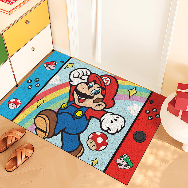 Mario Cartoon Entrance Door Mat, Household Silk Loop Floor Mat, Entryway Shoe-Changing Foot Mat, Non-Slip Mat, One-Piece Drop Shipping Mario Cartoon Entrance Door Mat, Household Silk Loop Floor Mat, Entryway Shoe-Changing Foot Mat, Non-Slip Mat, One-Piece Drop Shipping