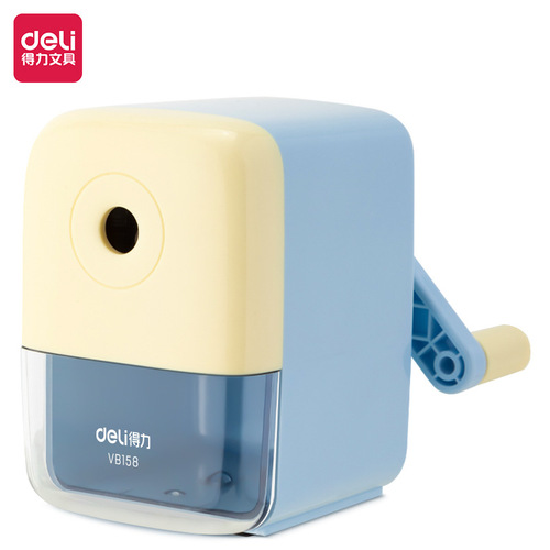 Deli pencil sharpener hand-cranked pencil sharpener for primary school students automatic lead-in children's pencil sharpener