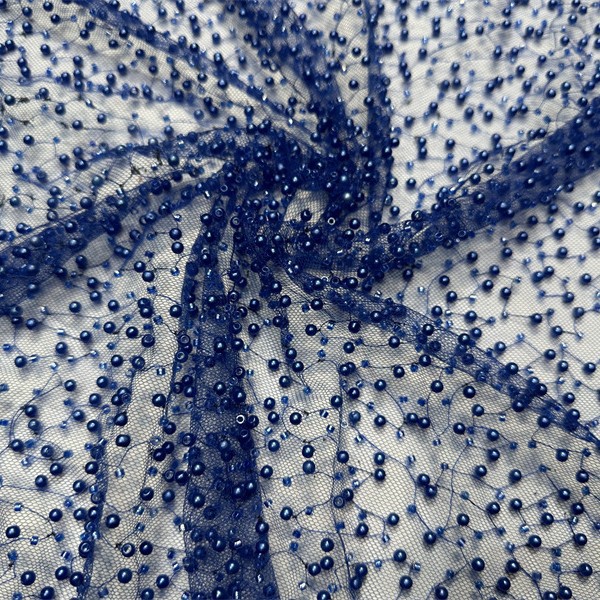 Estereoscópico transpirable doble cuentas bordado tela burbuja cuentas bordado moda vestido vestido bolsa tela al por mayor spot