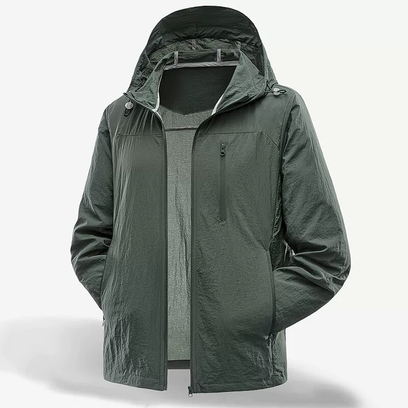 Куртка‑ветровка от солнца, лёгкая летняя, с капюшоном и складная, M–5XL