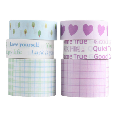 Yida Culture Grid Control Washi Tape Cross-border Accounting Tape 6 Pack Set DIY Life Decoration Stickers