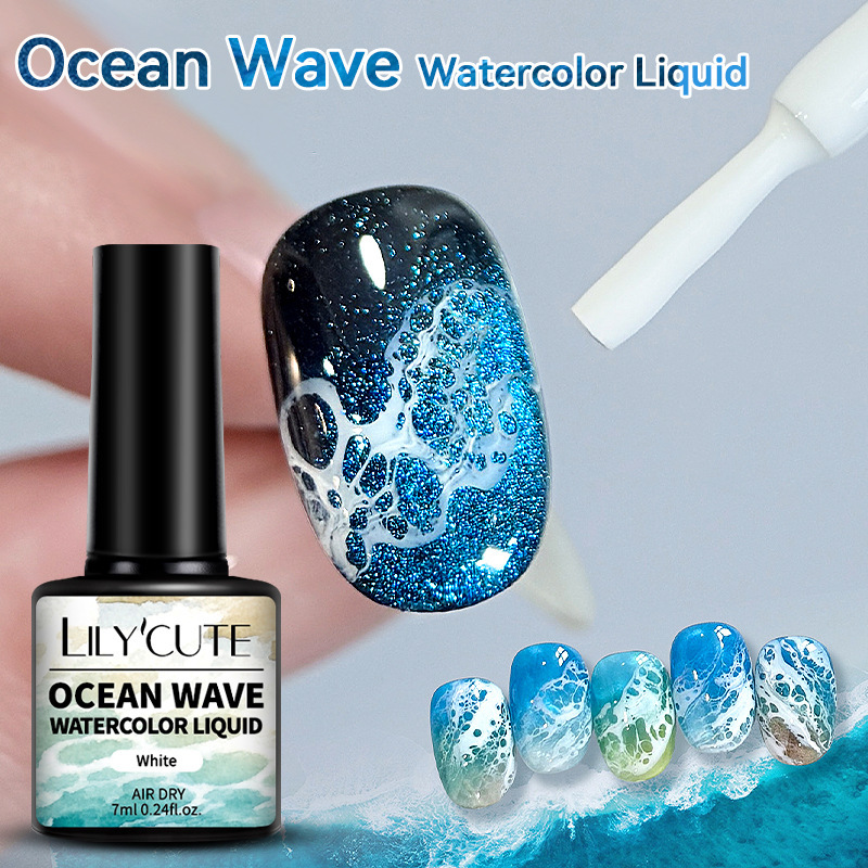 Lily'Cut New Foreign Trade White Wave Gradient Gel, Marble Gradient Hole Gel, Wholesale in Stock