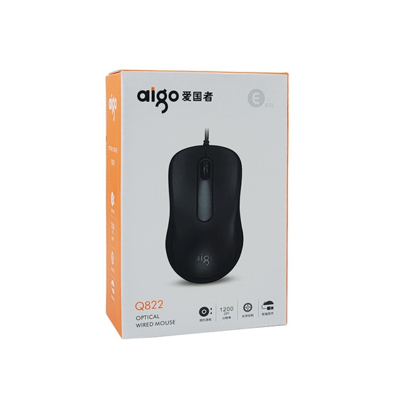 正版爱囯 Q822电脑有线鼠标 通用USB接口设备办公家用商务|undefined