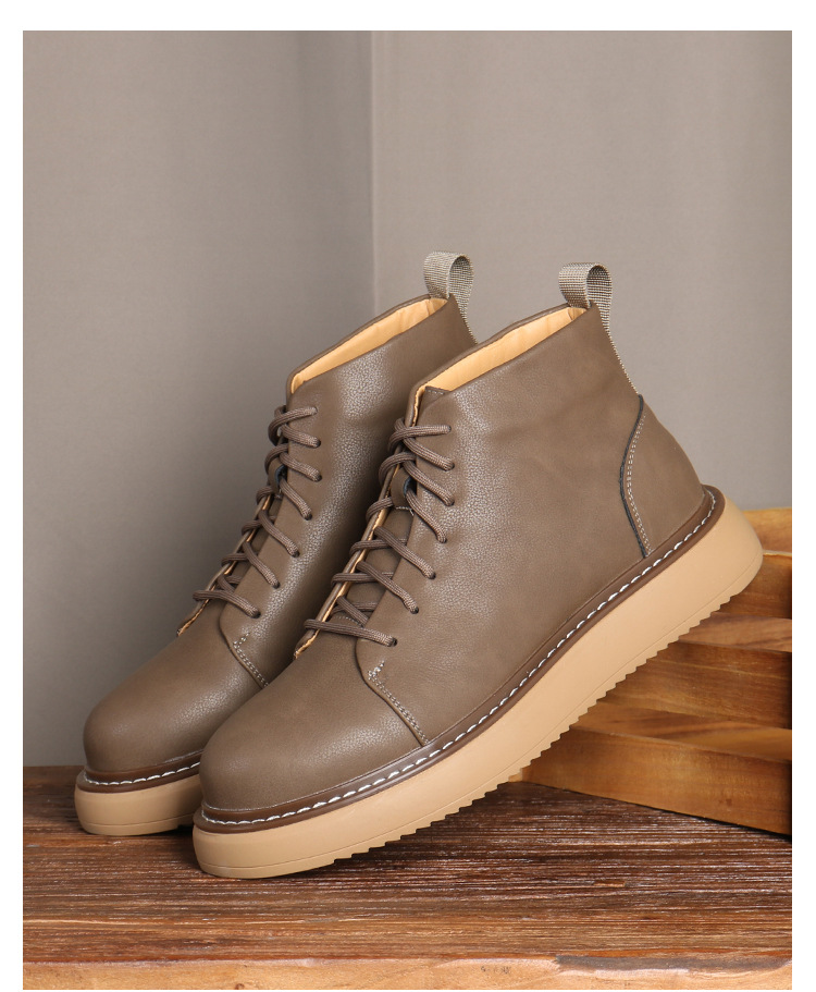 New boots Men's vintage cowhide classic big yellow boots_voghion.com