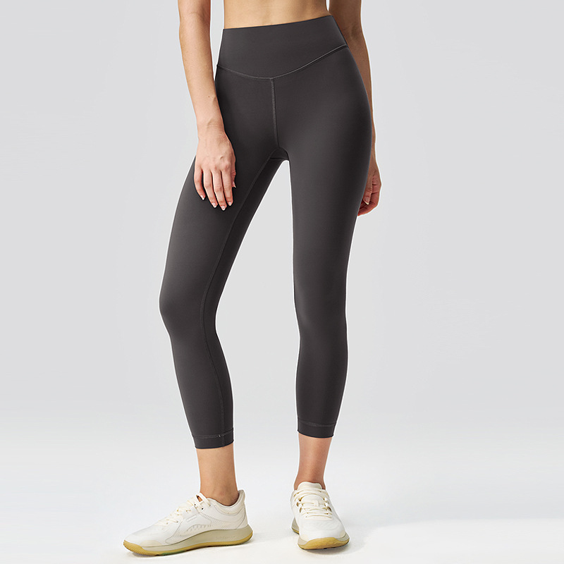 Pantalones de yoga lulu de cintura alta para mujer, glúteos elásticos, pantalones de fitness de secado rápido transpirables, entrenamiento de modelado, leggings deportivos 24"