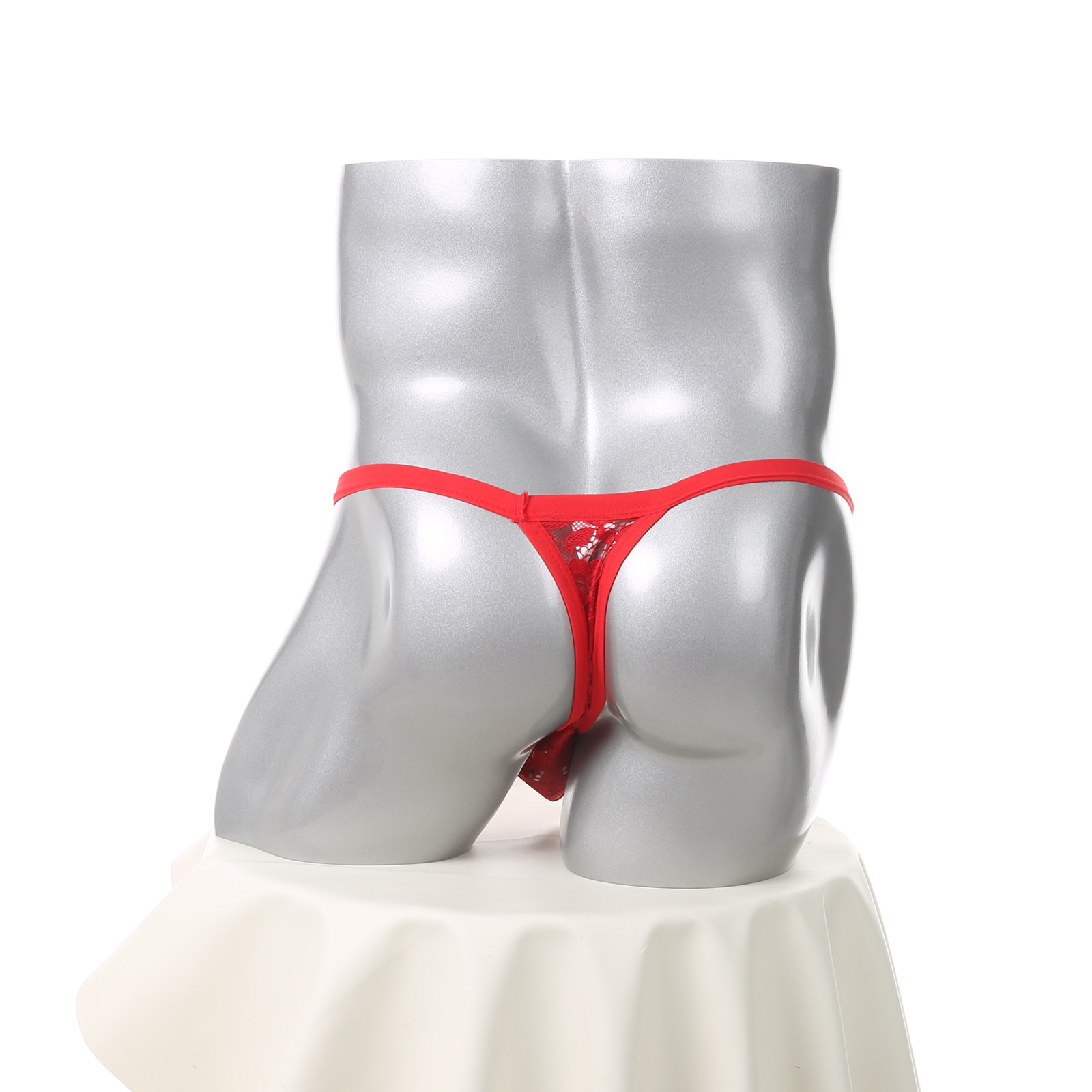 Amazon's Best-Selling Men's Lace Jacquard Underwear Low-Waist Sexy Temptation See-Through Breathable U-Convex Bag Thong