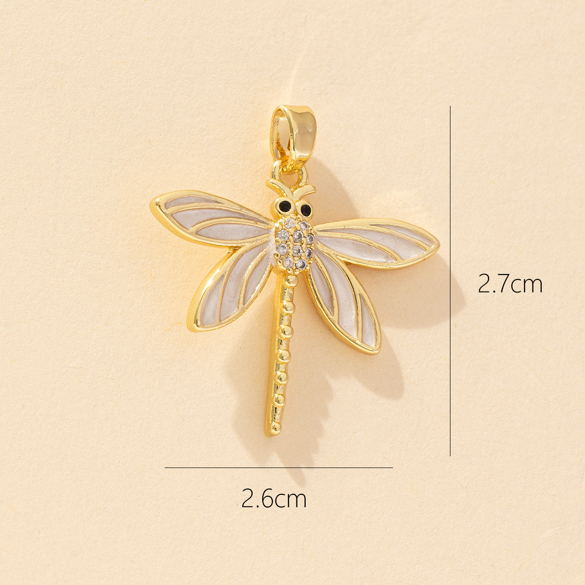 1 Piece Copper Zircon Dragonfly Pendant display picture 10