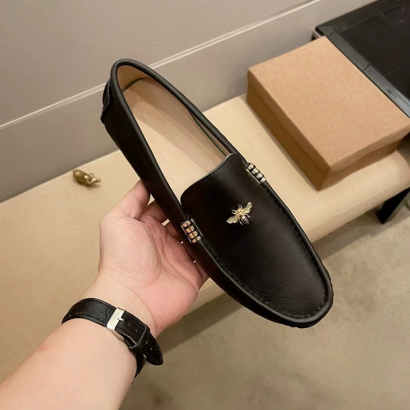 Мужская обувь для внешней торговли, трансграничная электронная коммерция, поставка с фабрики, прямая кожаная обувь Bean, лоферы без шнуровки, лоферы