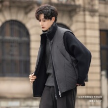 F5523-P435立领拼接羽绒服男士外套白鸭绒韩版加厚冬装双面可穿