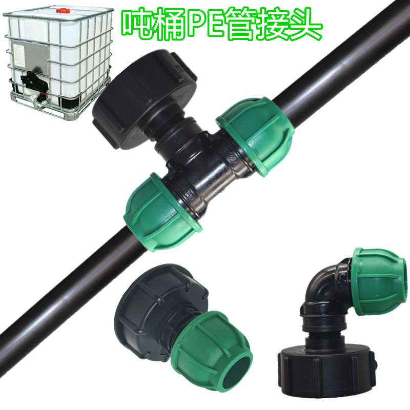 IBC ton conector de barril ton barril accesorios jardín tee codo conector de tubería codo ton barril pe conector de tubería 20 25