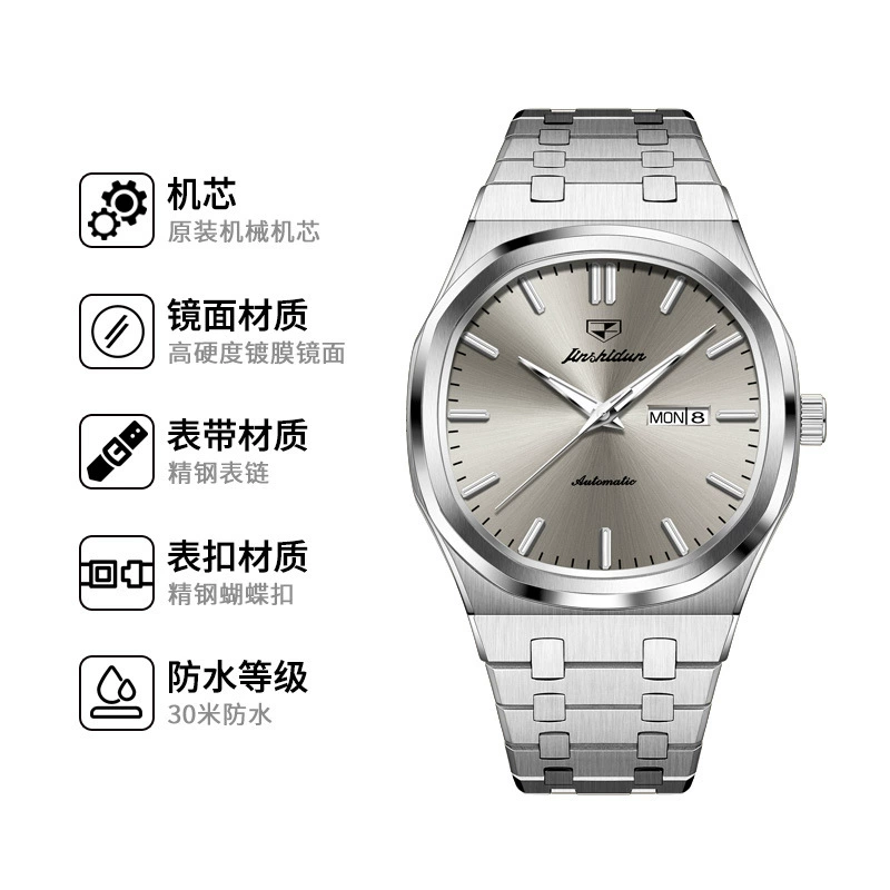 2025 новый бренд Golden Shield Brand Watch Квадратные механические часы наутилус мужские часы с стальной леной механические часы
