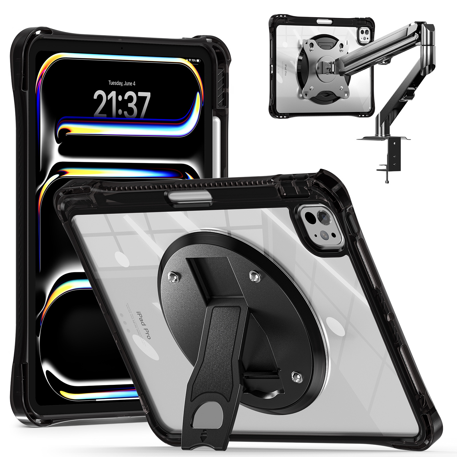 Suitable for iPad Pro 11 2024 Adsorption Pen Slot Popular Anti-Fall Tablet Protective Cover High Transparent Acrylic