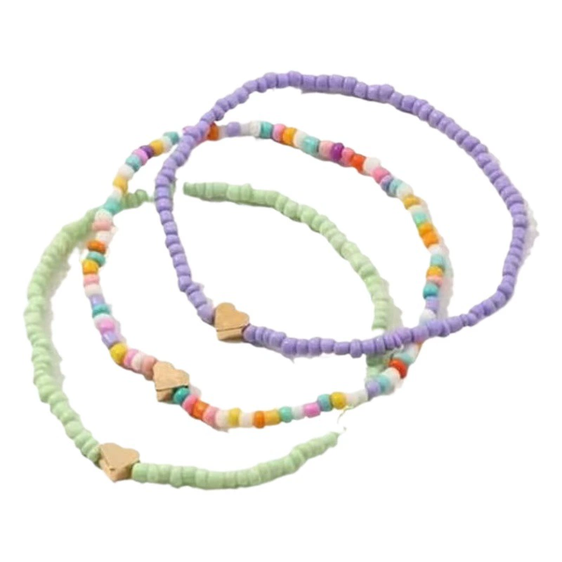 Новый подарок на День учителя внешней торговли рисовые бусины в форме сердца ножной браслет пляж свежий детский любовь праздничный подарок