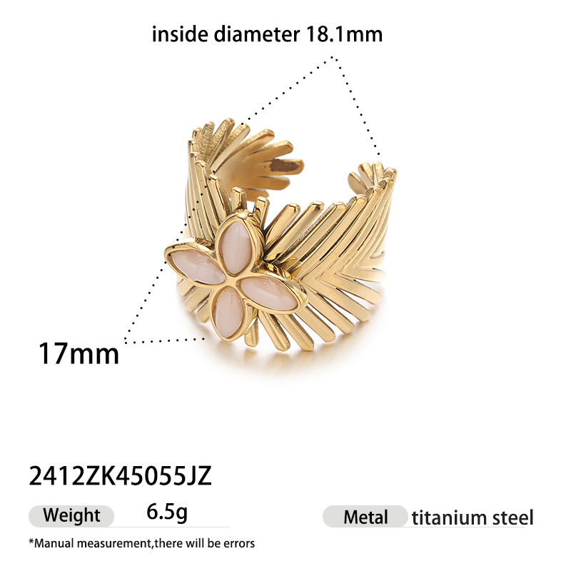 Anillo de acero inoxidable europeo y americano de Tena, sentido de nicho de alta gama, patrón de línea dorada, anillo de perlas de imitación, anillo de pareja, mujer
