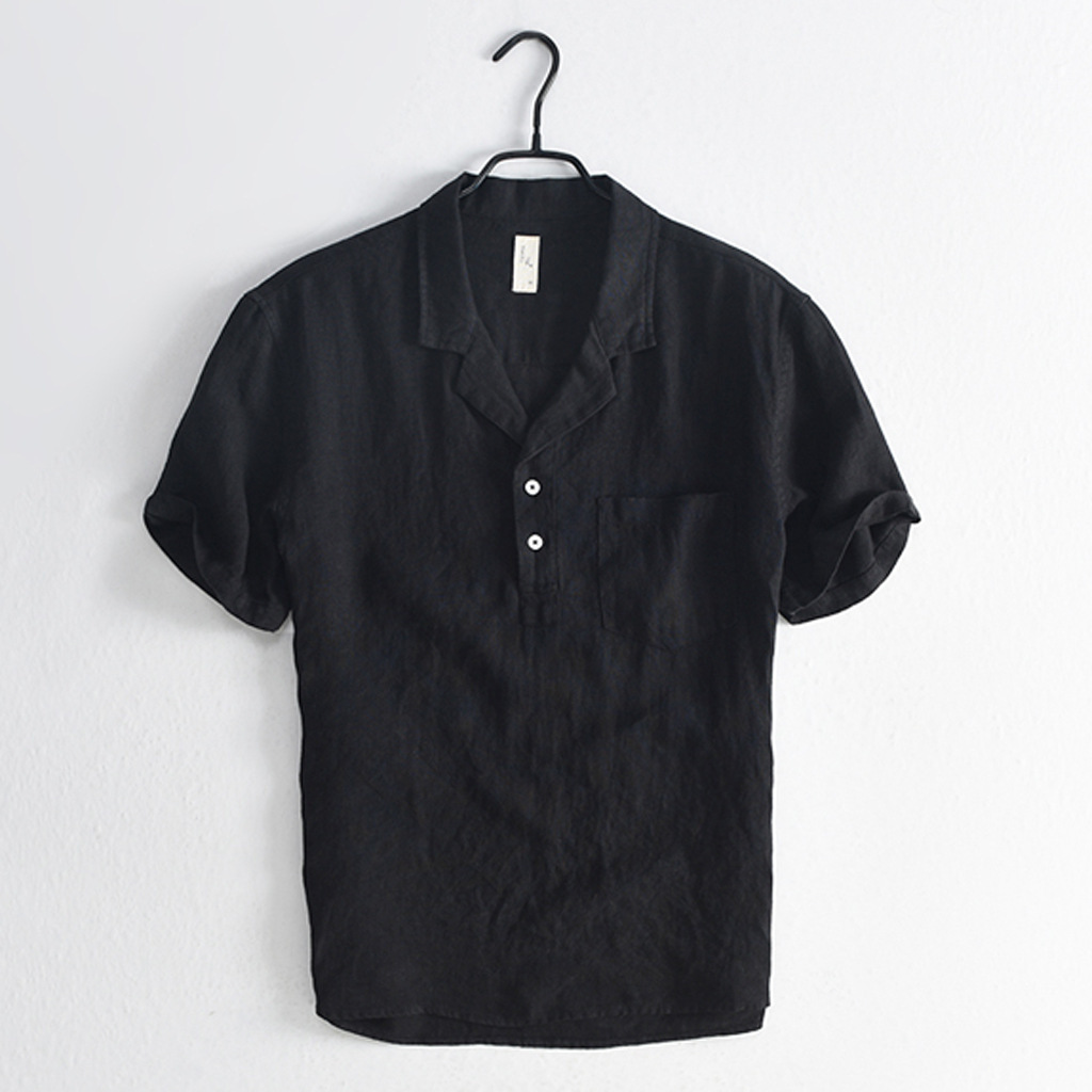 Men's Solid Color Simple Style Turndown Short Sleeve Regular Fit Men's T-shirt display picture 22