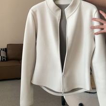 德绒加厚立领长袖卫衣外套女秋冬修身显瘦保暖双拉链开衫内搭上衣