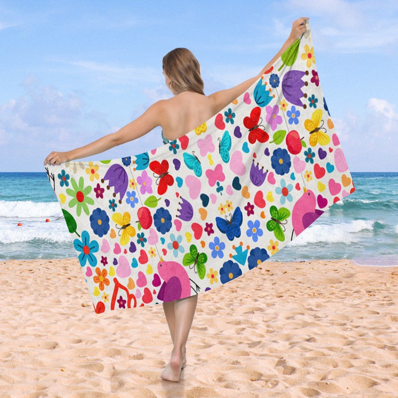 Waffle toallas de playa Amazon venta caliente vacaciones de playa al aire libre absorción de agua engrosada piña toallas de baño de impresión digital