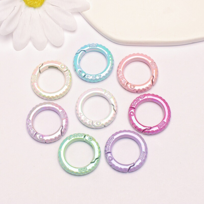 25mm Electroplated Colorful Round Mapei Wheel Spring Buckle DIY Jewelry Accessories Spring Ring Connecting Ring Keychain 25mm Electroplated Colorful Round Mapei Wheel Spring Buckle DIY Jewelry Accessories Spring Ring Connecting Ring Keychain