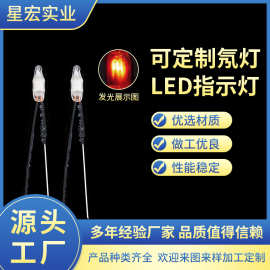 厂家加工家用电器LED指示灯泡设备电源信号灯玻璃外壳仪表氖灯