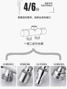 ✅ Disassembly-Free Union Water Diverter Valve, One in and Two Out, Washing Machine Faucet Diverter, Three-Way Angle Valve, One into Two Transfer
