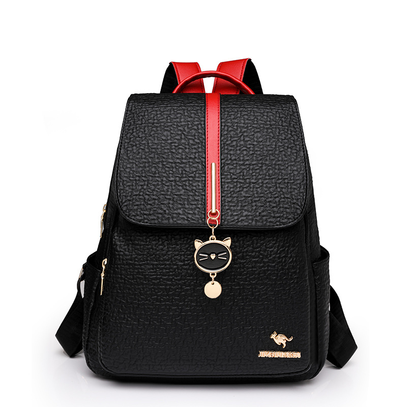 Venta al por mayor transfronteriza 2024 nueva mochila casual de cuero suave para mujer, mochila de viaje de gran capacidad de moda, mochila escolar