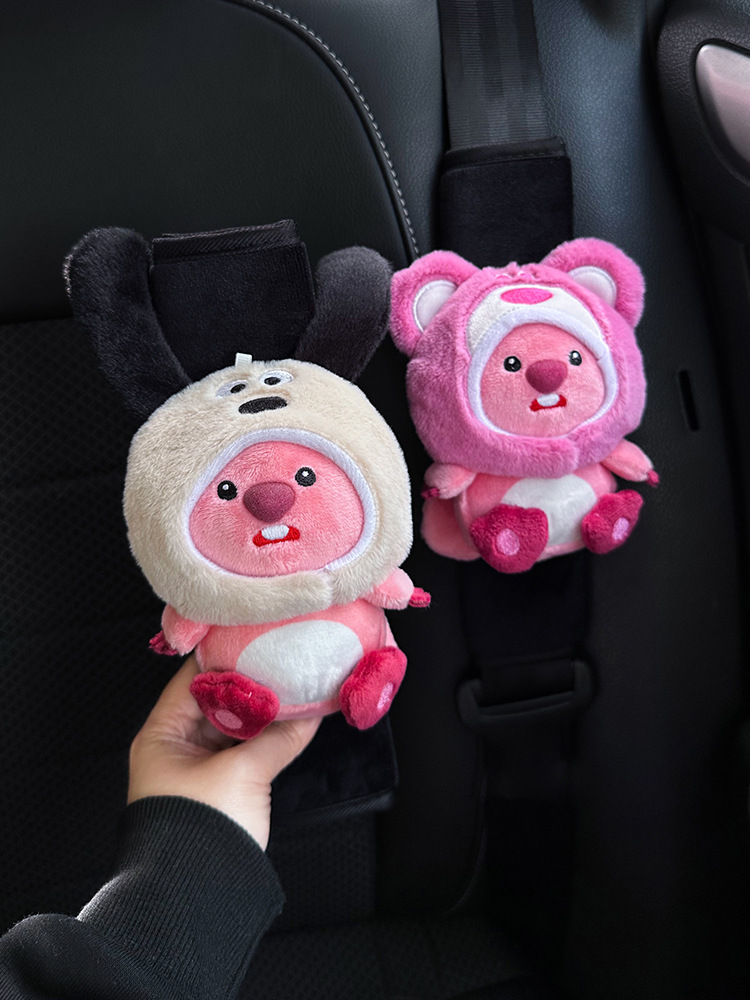 Car seat belt shoulder pad cute high-end feeling little beaver loopy ruby doll car interior decoration