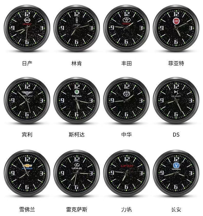 Car Dashboard Clock Car Motorcycle Electric Vehicle Waterproof High-Precision Electronic Watch High-End Air Vent Quartz Clock