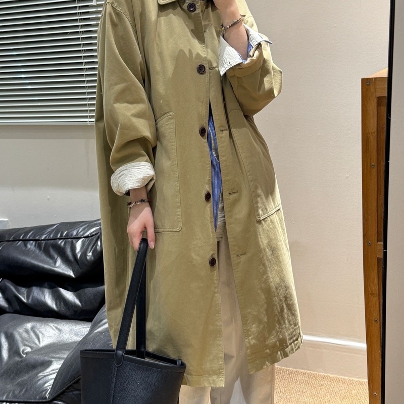 风衣外套女2025年秋季新款小个子女宽松时尚气质工装中长款大衣|undefined