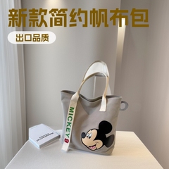 手提帆布袋包包女2025新款简约卡通单肩包百搭流行肩背托特包定制