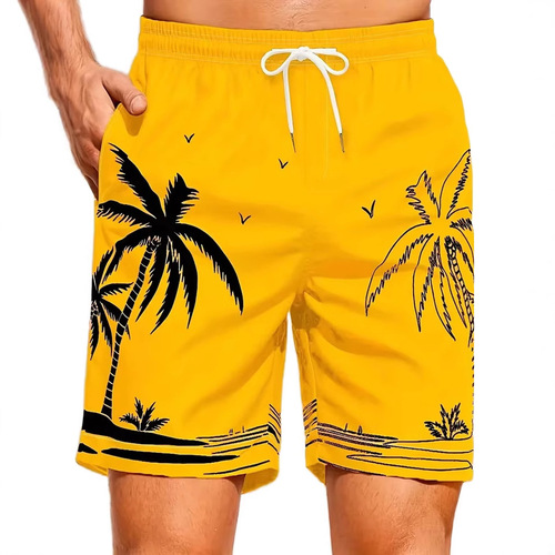 Men's Trendy Digital Print Quick-Dry Shorts for Walmart Beach in Summer 2025