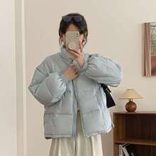 巷北角短款羽绒服女韩版洋气时尚白鸭绒小个子加厚保暖立领冬外套