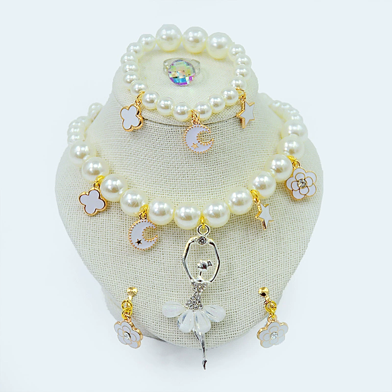 Children's necklace and bracelet, ear clips, hairgrip for princess, earrings, cartoon ring, hair accessory