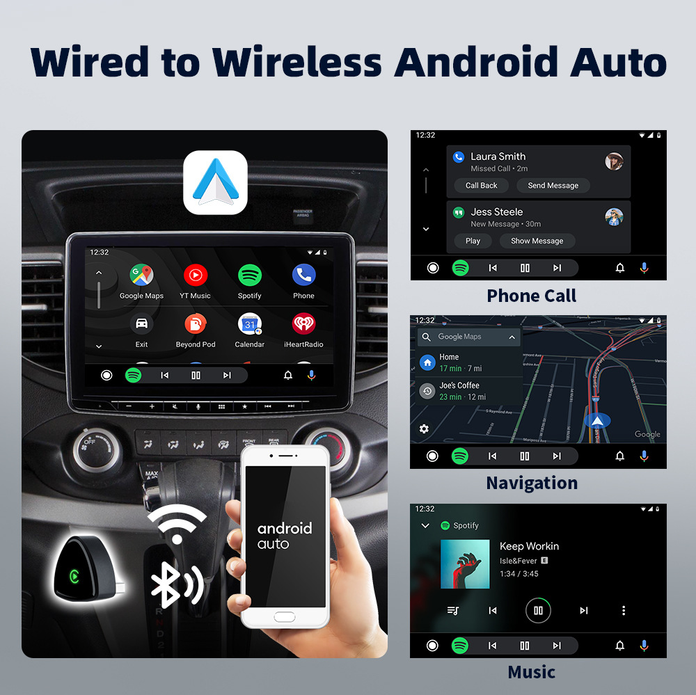Hot-Selling Compact and Portable In-Car Smart Apple Carplay Box Wired to Wireless Car Device Converter Box