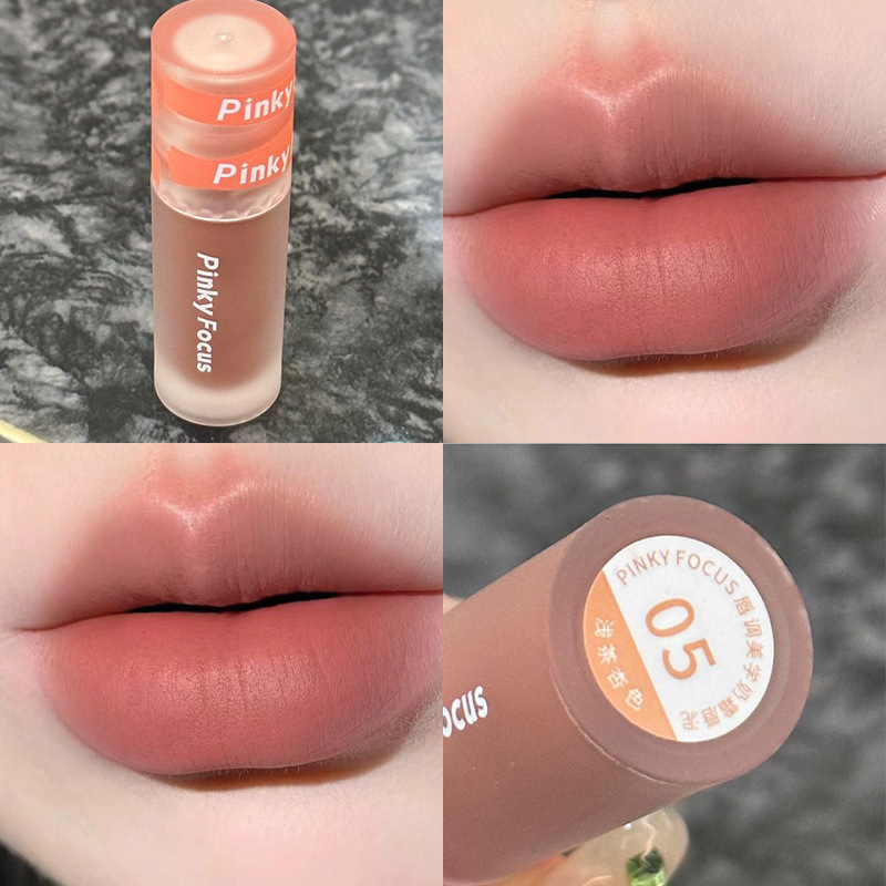 PinkyFocus粉雾哑光奶霜唇泥26色唇釉丝绒显色持久口红跨境唇彩女|undefined