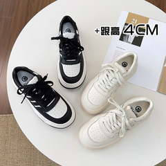 首谷松糕厚底真皮板鞋女款2025新款秋季超好看休闲百搭学生小白鞋