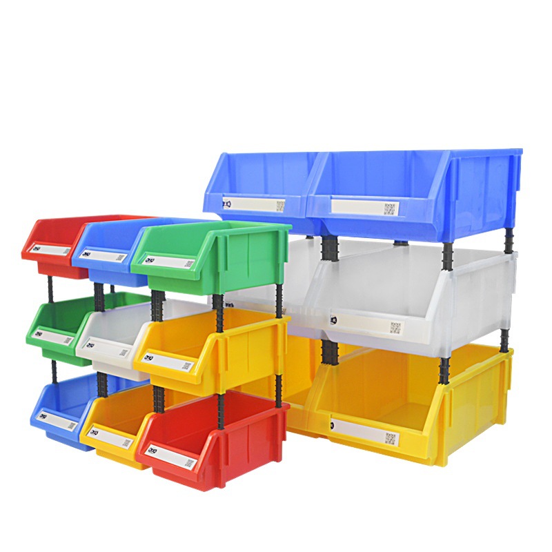 Teng Zhengyue piezas caja de almacenamiento boca oblicua engrosada conjunto tornillo vertical herramienta hardware caja estante caja de plástico