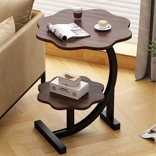 Wholesale Manufacturer's Edge Small Tea Table for Home Living Room Standing Creative Side Table Balcony Dual-Layer Small Round Table